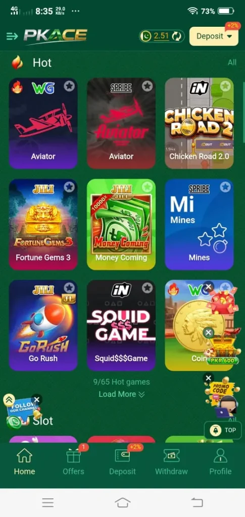 pkace game real earning app